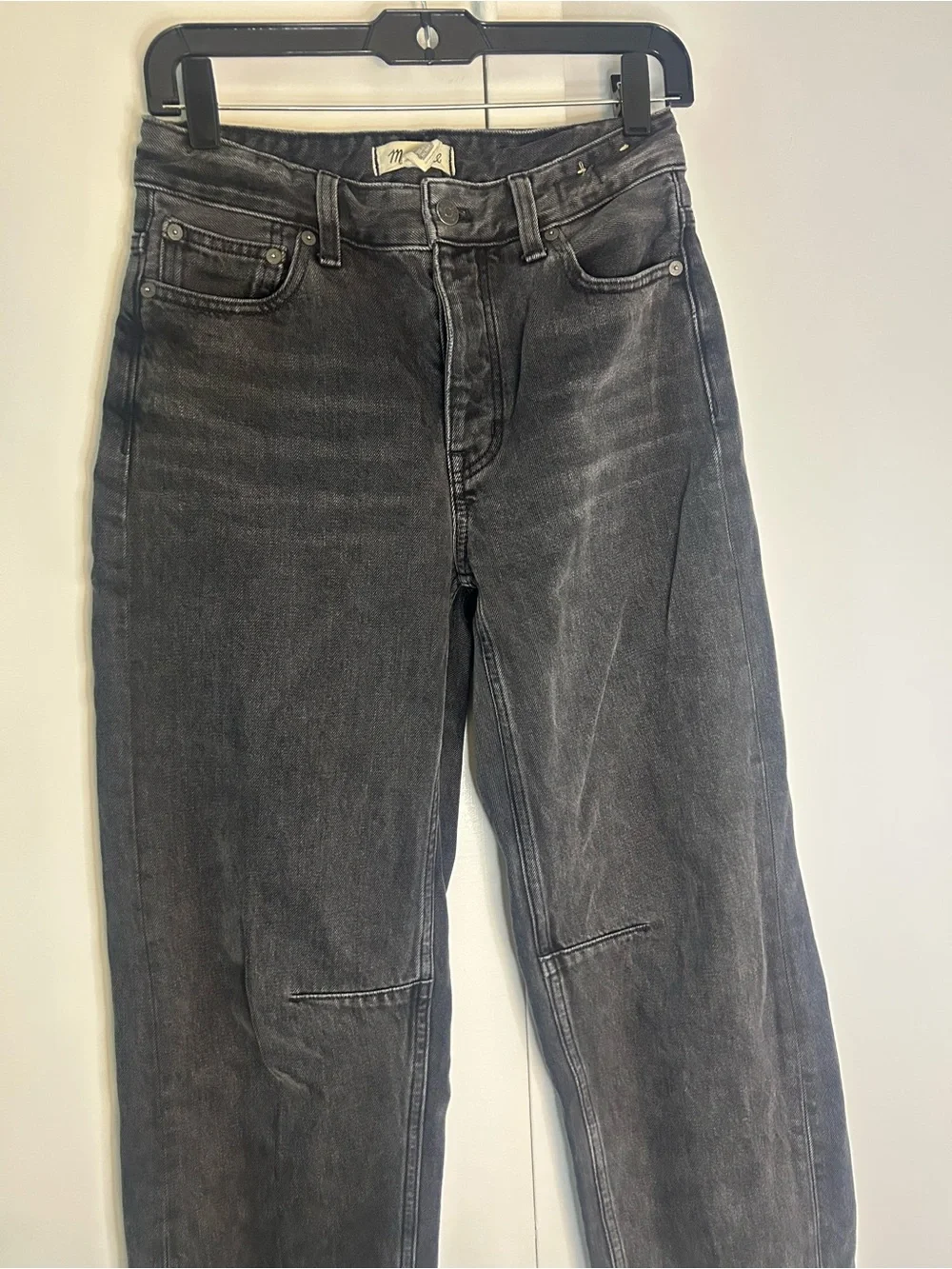 MadewellWomen’s  Black Washed The Dártelo Barrel Leg Jean Size 23 cotton 100%